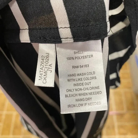 Calvin Klein Black and White Stripped Blouse - Picture 13 of 13